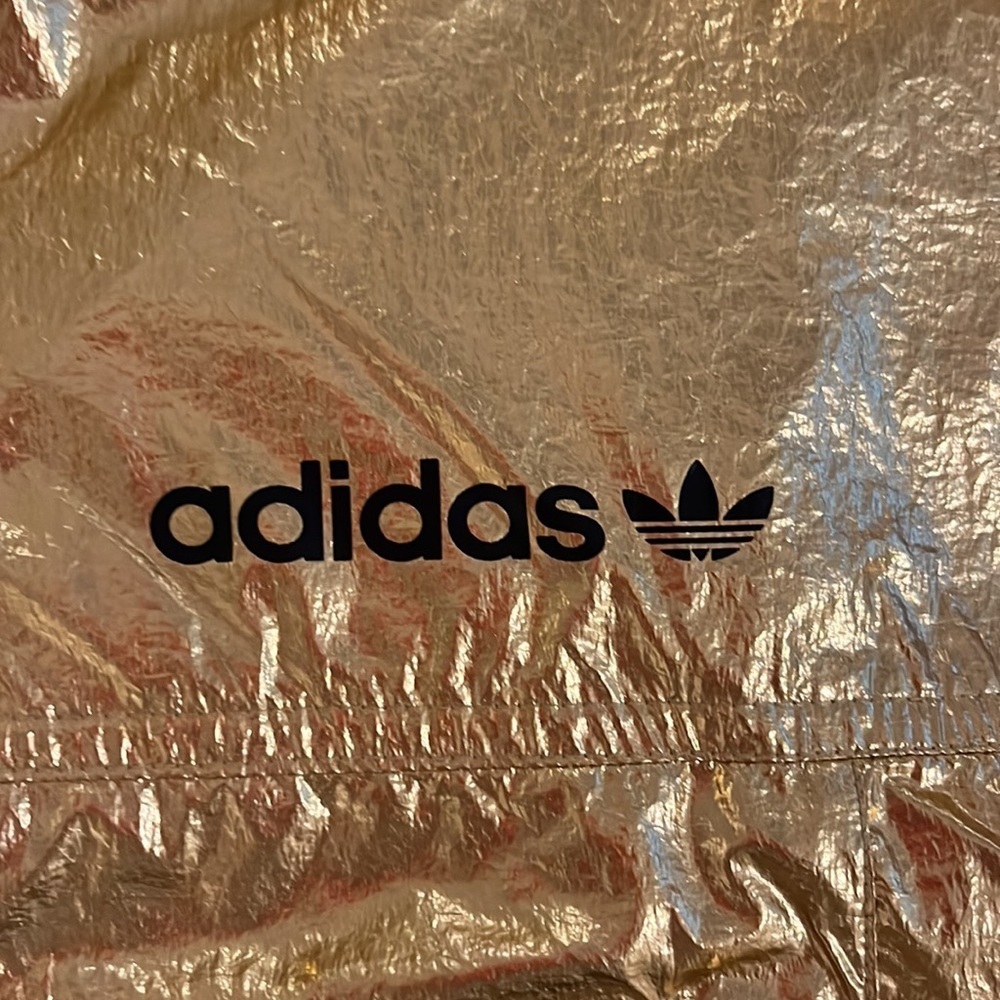 Adidas Originals Half Zip Hooded Jacket In High Shine Gold sz XS Sm - Picture 12 of 12